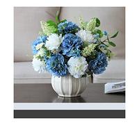 EYRMQWJPC Décoration de la Maison Bouquets de Fleurs avec Vase en céramique décoratif for la Maison, Le Bureau ou Le Mariage. Plantes artificielles