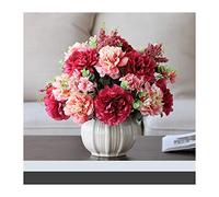 EYRMQWJPC Décoration de la Maison Bouquets de Fleurs avec Vase en céramique décoratif for la Maison, Le Bureau ou Le Mariage. Plantes artificielles
