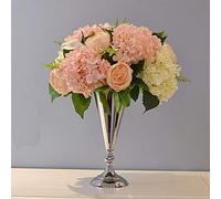 EYRMQWJPC Décoration de la Maison Rose avec Vase argenté bougeoir Support de Table décoration de fête décoration de Chambre orchidée