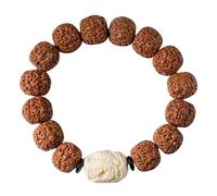EYRMQWJPC Des bracelets, Bracelet de perles Rudraksha fait main 15 mm for la méditation, prière et le yoga