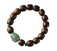 EYRMQWJPC Des bracelets, Bracelet en perles de bois d'agar néphrite Kalimantan 10 x 12 mm, marron foncé et vert