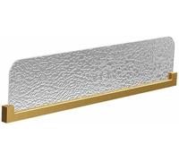 EYRMQWJPC Écran de séparation de Panneau en Verre, Panneau de confidentialité, Cadre en Acier Inoxydable, écran de comptoir, boîtier Bas de comptoir(Gold 1,6 Pieces)