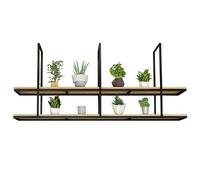 EYRMQWJPC Étagère de Rangement Suspendue au Plafond, Étagère Suspendue au Plafond à 2 Niveaux en Bois et Fer for Plantes vin, Plusieurs Tailles(120x30x80cm)