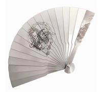 EYRMQWJPC Éventail pliant chinois Tai Chi, Éventail pliant portatif en acier inoxydable A40 argenté