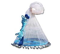 EYRMQWJPC Filet maillant de pêche en Nylon coulé à la Main Lot de 3 épuisettes de pêche avec diamètre Ouvert de 240 à 360 cm(240cm)
