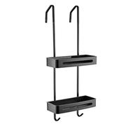 EYRMQWJPC Filtre de Tuyau en Acier Inoxydable, Organiseur de Porte en Acier Inoxydable avec Crochets et Panier de Rangement Multicolore(Black a)