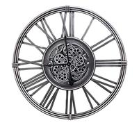 EYRMQWJPC Grande Horloge Murale Vintage, Très Grandes horloges murales, Horloge Squelette for Salon Moderne, Horloge Murale Industrielle - 80 cm, horloges Faites à la Main, Horloge Murale silencieuse