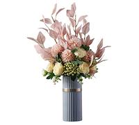 EYRMQWJPC La Grande Fleur, Arrangement Floral de Villa de Salon de Chambre de Fleur Artificielle d'eucalyptus(Pink,Blue Bottle)