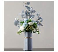 EYRMQWJPC La Grande Fleur, Arrangement Floral de Villa de Salon de Chambre de Fleur Artificielle d'eucalyptus(Blue,Blue Bottle)