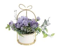 EYRMQWJPC La Grande Fleur, Vase Pompon Chrysanthème Hortensia Pivoine Fleurs Artificielles Fête de Mariage Décoration d'Intérieur(Purple)