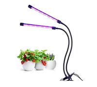 EYRMQWJPC La LED s’éclaire, Lampe de Croissance LED à 2 têtes, 10 Niveaux d'intensité, Spectre Complet, minuterie 3/9/12 h, Marche/arrêt Automatique for l'intérieur