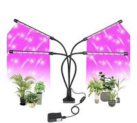 EYRMQWJPC La LED s’éclaire, Lampe de Culture à 4 têtes et 80 LED, Spectre Complet, intensité Variable, avec minuterie, Pince réglable et col Flexible