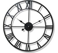 EYRMQWJPC l'horloge, Horloge Murale en métal d'art Moderne 60 cm Grande Horloge Murale silencieuse sans tic-tac Chiffres Romains Vintage Ronds