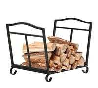 EYRMQWJPC Panier de Bois de Chauffage, Porte-bûches en métal Pliable Noir for cheminée intérieure et extérieure