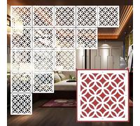 EYRMQWJPC Panneaux de paravent en Bois Massif, Hanging Room Divider Panels with Hollow Out Design White 29x29 Cm Pack of 27