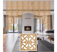 EYRMQWJPC Panneaux de paravent en Bois Massif, Hanging Screen Divider Panels Natural 29x29cm Multiple Pack Sizes(Natural a,60Pcs)