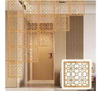 EYRMQWJPC Panneaux de paravent en Bois Massif, Hollow Wood Plastic Hanging Screen Divider Panels Natural 29x29cm