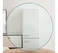 EYRMQWJPC Plateau de Table Transparent, Plateau de Table Rond en Verre trempé 8mm, Remplacement Meubles Paresseux Susan Transparent, Plusieurs Tailles(42CM(16.5IN))