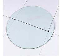 EYRMQWJPC Plateau de Table Transparent, Tailles Multiples de Bord Poli par épaisseur Ronde d'espace Libre Dessus Tableau Verre trempé 8mm(60CM (23.6IN))