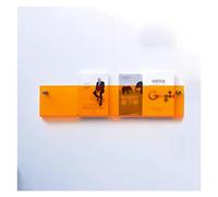 EYRMQWJPC Porte-Magazine Clair, Porte-revues Mural en Acrylique (60, 80, 100 cm), Porte-brochures, bibliothèque(Orange,60cm/24in)