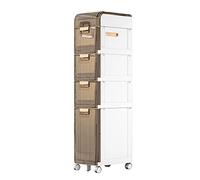 EYRMQWJPC Remplissage d'espace, Narrow Bathroom Storage Cabinet with 4 Wheels and Drawers for Small Spaces Multiple Sizes(5 Tier,25cm(10inch))