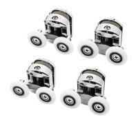 EYRMQWJPC roulettes pour Portes de Douche, roulettes de Porte Douche coulissante 23-27 mm, Double Roue Rechange for Verre 12-14, lot 4(4pcs Upper,25mm)