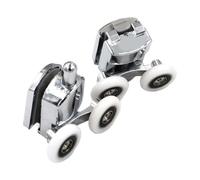 EYRMQWJPC roulettes pour Portes de Douche, roulettes de Porte Douche coulissante 23-27 mm, Double Roue Rechange for Verre 12-14, lot 4(1-Upper 1-Down,23.0mm)