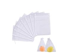 EYRMQWJPC Sacs de Protection des Fruits, Sachets de Protection for Fruits en Filet avec Cordon de Serrage, Lot de 100, Multicolores, Plusieurs Tailles(White,10x15cm (300Pcs))