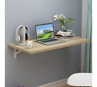 EYRMQWJPC Table Pliante Simple, Bureau Flottant en Bois Massif for Ordinateur Portable, établi Multifonctionnel à abattants, Table de Salle à Manger de Cuisine(Walnut,80 * 40cm/31 * 16in)