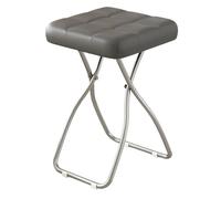 EYRMQWJPC Tabouret Pliant rembourré, Chaise de Bar Pliante carrée, rembourrée et épaisse, sans Dossier, avec Pieds antidérapants(Grey)
