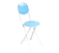 EYRMQWJPC Tabouret Pliant rembourré, Tabouret de Bar Pliable 18 Pouces avec Dossier et poignée. rembourré(Blue)