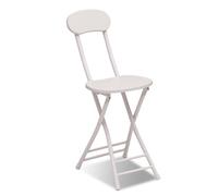 EYRMQWJPC Tabouret Pliant rembourré, Tabouret de Bar Pliable Portable 18 Pouces avec Dossier et Repose-Pieds. Petit-déjeuner Cuisine(White)