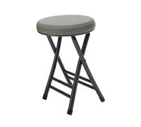 EYRMQWJPC Tabouret Pliant rembourré, Tabouret de Bar Rond et Pliable, rembourré en polyuréthane, Robuste, avec Dossier, for Cuisine, Jardin, fête, Camping(Grey)