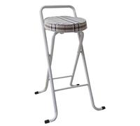 EYRMQWJPC Tabouret Pliant rembourré, Tabouret de Cuisine Pliable for Petit-déjeuner, Chaise Haute Portable et avec siège rembourré Confortable(Plaid,30inch/75cm)
