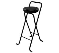 EYRMQWJPC Tabouret Pliant rembourré, Tabouret de Cuisine Pliable for Petit-déjeuner, Chaise Haute Portable et avec siège rembourré Confortable(Black+White,26inch/65cm)