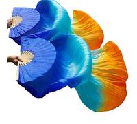 EYRMQWJPC Un Ventilateur Long Qui imite Un Ventilateur de So Éventails de Danse du Ventre en Soie Multicolores 150 cm(Ivory)