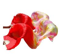 EYRMQWJPC Un Ventilateur Long Qui imite Un Ventilateur de So Voile éventail de Danse Orientale en Bambou et Soie Multicolore 150 x 90 cm(23)