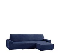 Eysa Aquiles Élastique Chaise Longue Bras Court Droite, Vue frontale, Polyester Coton, Bleu, 43x37x14 cm
