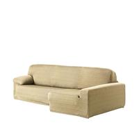 Eysa Aquiles Élastique Chaise Longue Droite, Vue frontale, Polyester Coton, Beige, 43x37x14 cm