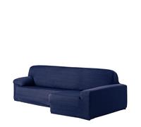 Eysa Aquiles Élastique Chaise Longue Droite, Vue frontale, Polyester Coton, Bleu, 43x37x14 cm