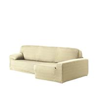 Eysa Aquiles Élastique Chaise Longue Droite, Vue frontale, Polyester Coton, Écru, 43x37x14 cm