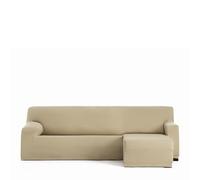 Eysa Housse de canapé bi-élastique pour Chaise Longue avec Bras Court Droite Vue de Face Couleur Beige Design Harlem