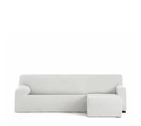 Eysa Housse de canapé bi-élastique pour Chaise Longue avec Bras Court Droite Vue de Face Couleur Blanc Design Harlem