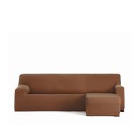 Eysa Housse de canapé bi-élastique pour Chaise Longue avec Bras Court Droite Vue de Face Couleur Orange Design Harlem
