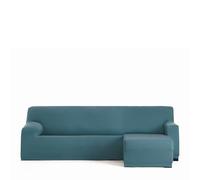 Eysa Housse de canapé bi-élastique pour Chaise Longue avec Bras Court Droite Vue de Face Couleur Vert émeraude Design Harlem