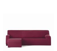Eysa Housse de canapé bi-élastique pour Chaise Longue avec Bras Court Gauche Vue de Face Couleur Bordeaux Design Harlem