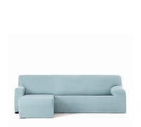 Eysa Housse de canapé bi-élastique pour Chaise Longue avec Bras Court Gauche Vue de Face Couleur Eau de mer Design Harlem
