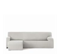 Eysa Housse de canapé bi-élastique pour Chaise Longue avec Bras Court Gauche Vue de Face Couleur écru Design Harlem
