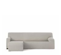 Eysa Housse de canapé bi-élastique pour Chaise Longue avec Bras Court Gauche Vue de Face Couleur Lin Design Harlem