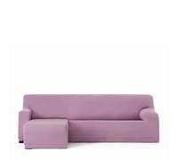 Eysa Housse de canapé bi-élastique pour Chaise Longue avec Bras Court Gauche Vue de Face Couleur Rose Design Harlem